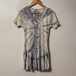 Free People Tie Dye Drop Waist Mini Dress XS